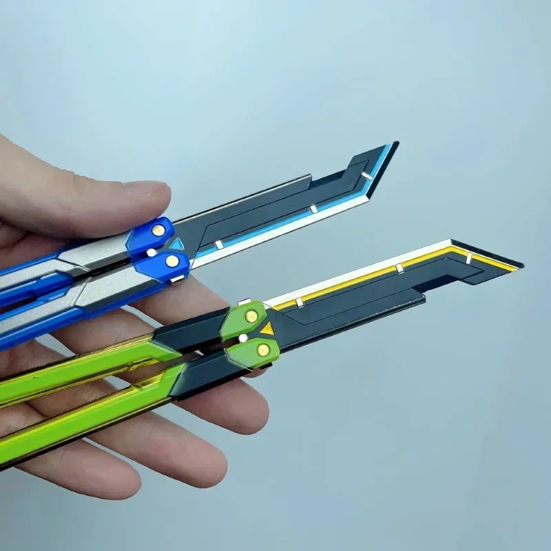 Hot Valorant Game Merch Craft Toy, 20 Cm (7.8 Inches), Foldable RGX Butterfly Knife, Zinc Alloy Metal, Comes with Sheath