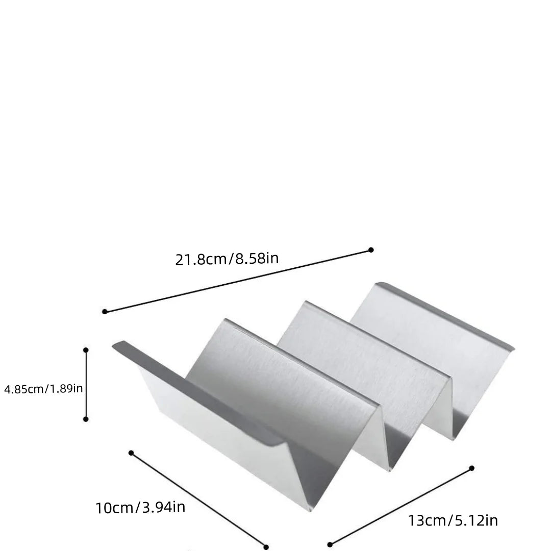 2pcs/6pcs Stainless Steel Taco Stand Stainless Steel Stand Tray Holder Tortilla Burrito Holder Each Can Hold 2-3 Burritos