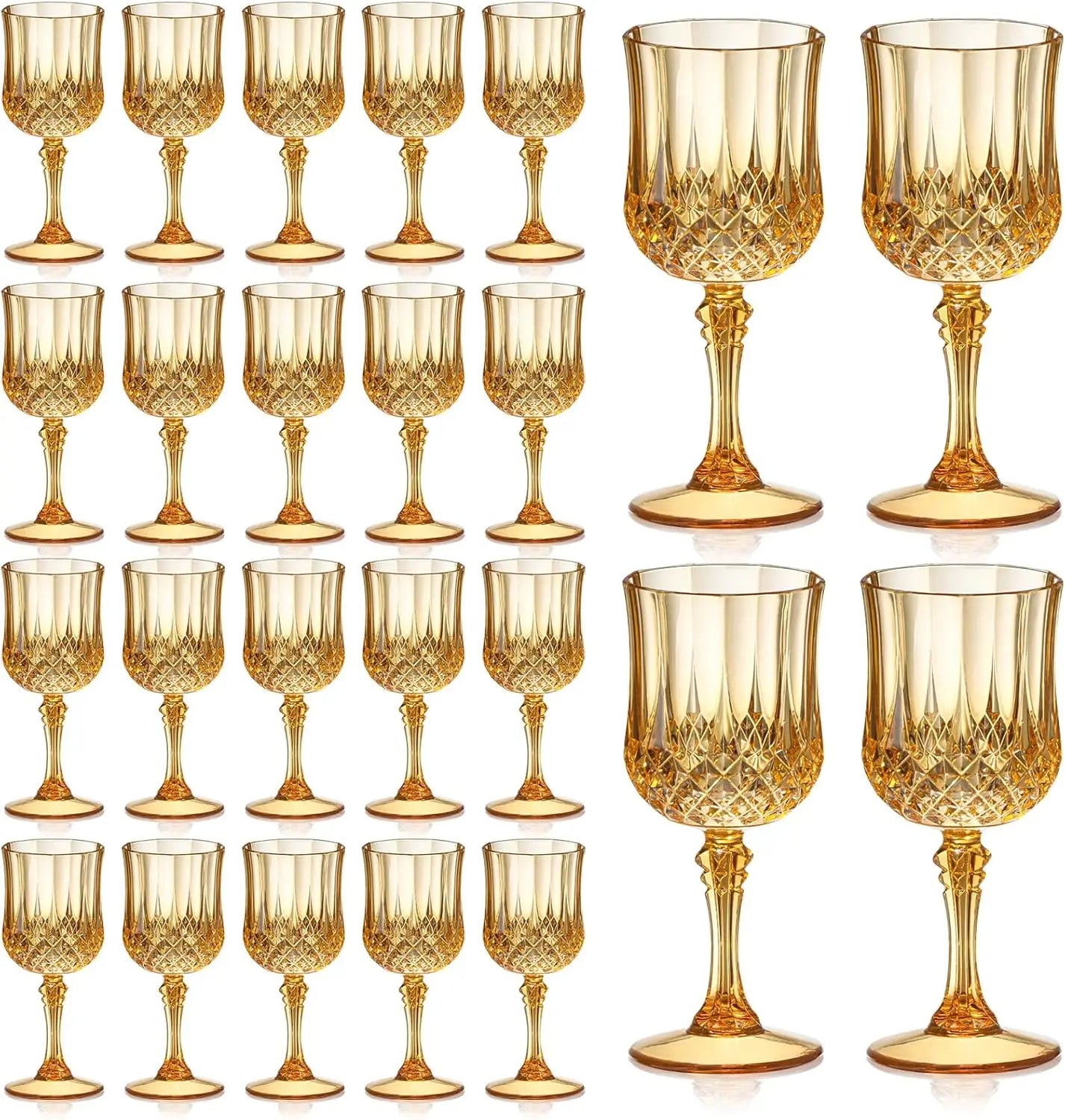 12/24 Pcs 7oz Plastic Wine Glasses Drinking Glasses Unbreakable Wedding Glassware Reusable Drinkware Champagne Flutes Goblets
