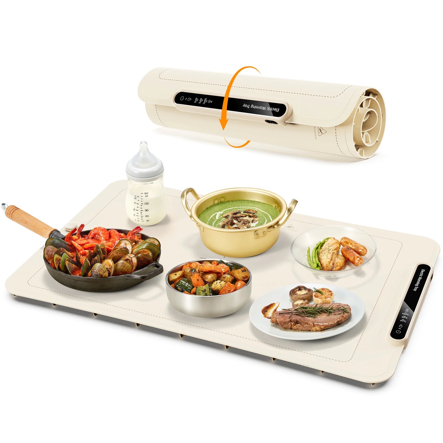 Electric Warming Tray – Rollable, Fast Heating Mat with 3-Level Temperature Control for Buffets & Home Use