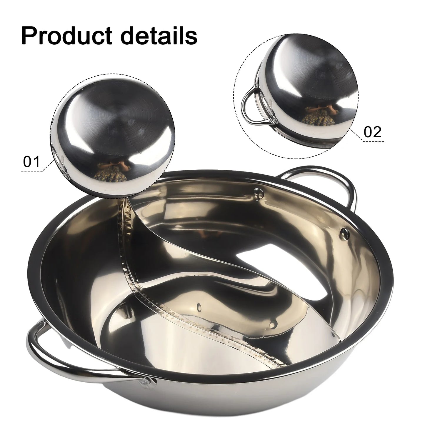 Cookware Hot Pot Ruled Compatible Double-flavor Hot Pot Cooking Erwei Hot Pot