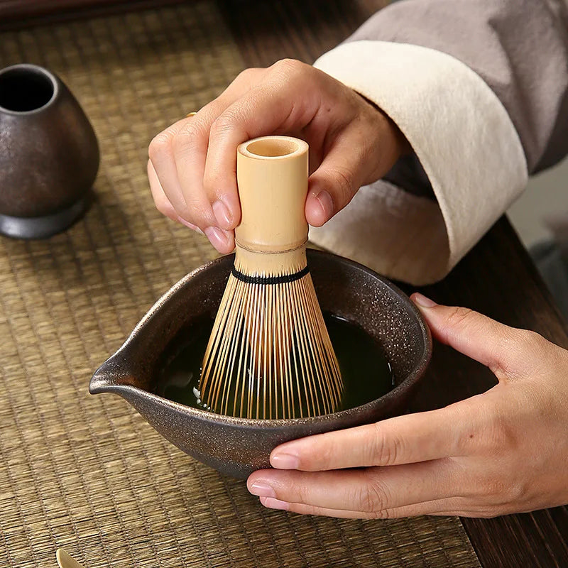 Japanese Handmade Retro Large Coarse Pottery with Gilded Glaze Irregular Shaped Cup Tea Divider Tea Set Accessories