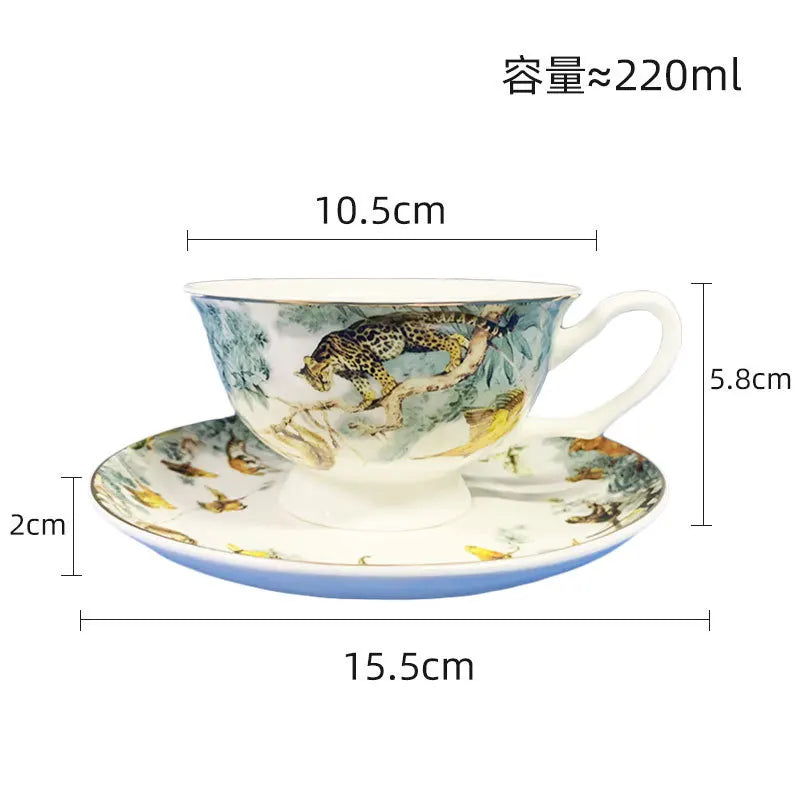 Equatorial jungle bone china tableware decorative plate porch ornament coffee cup plate western food plate hotel tableware