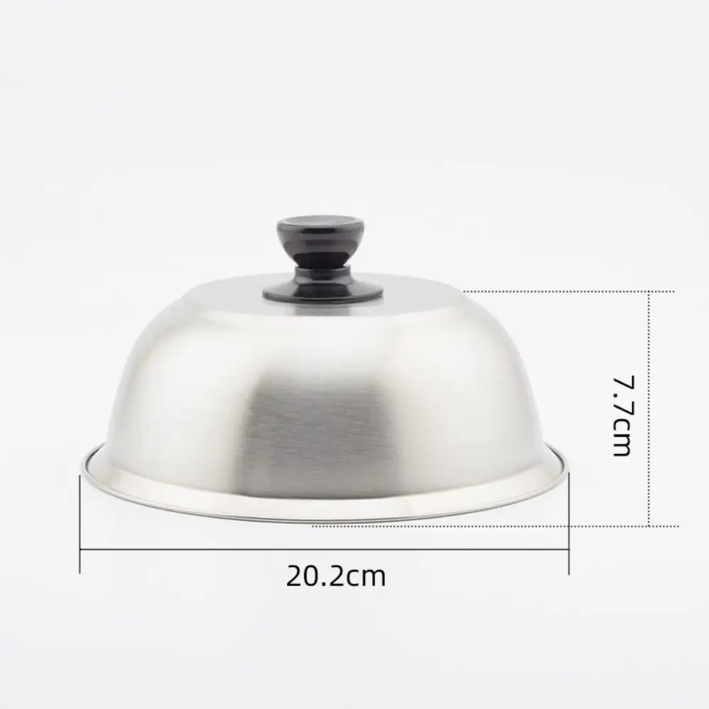 Stainless Steel Frying Pan Covers Barbecue Burgers Sandwiches Steak Round Pot Lids Cover Cookware Cheese Melting Dome