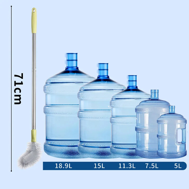 Household Bucket Washing Brush Stainless Steel Rod Plastic Water Dispenser Water Bucket Cleaning Gadgets long handle brush head