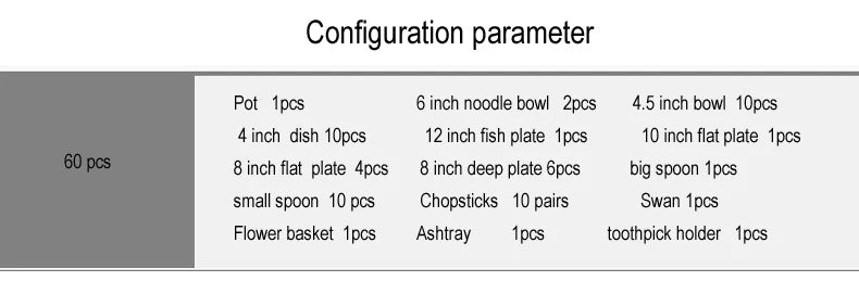 60 Heads jingdezhen ceramics dinnerware set chinese dinner set Porcelain dining set 42 pieces Plate dinnerware set Tableware