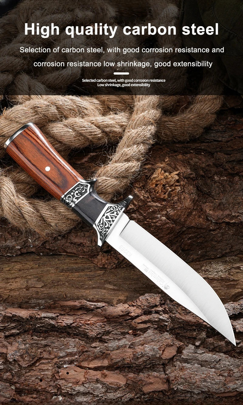 Outdoor Steel Hand Small Straight Knife Camping Portable Multi-Functional High Hardness Knife Household Fruit Knife Knife