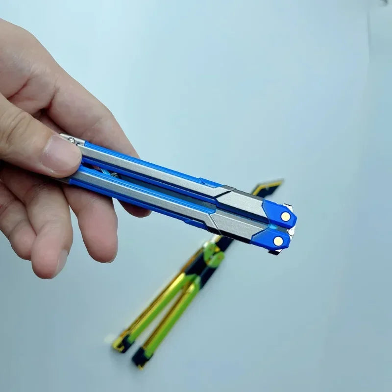 Hot Valorant Game Merch Craft Toy, 20 Cm (7.8 Inches), Foldable RGX Butterfly Knife, Zinc Alloy Metal, Comes with Sheath