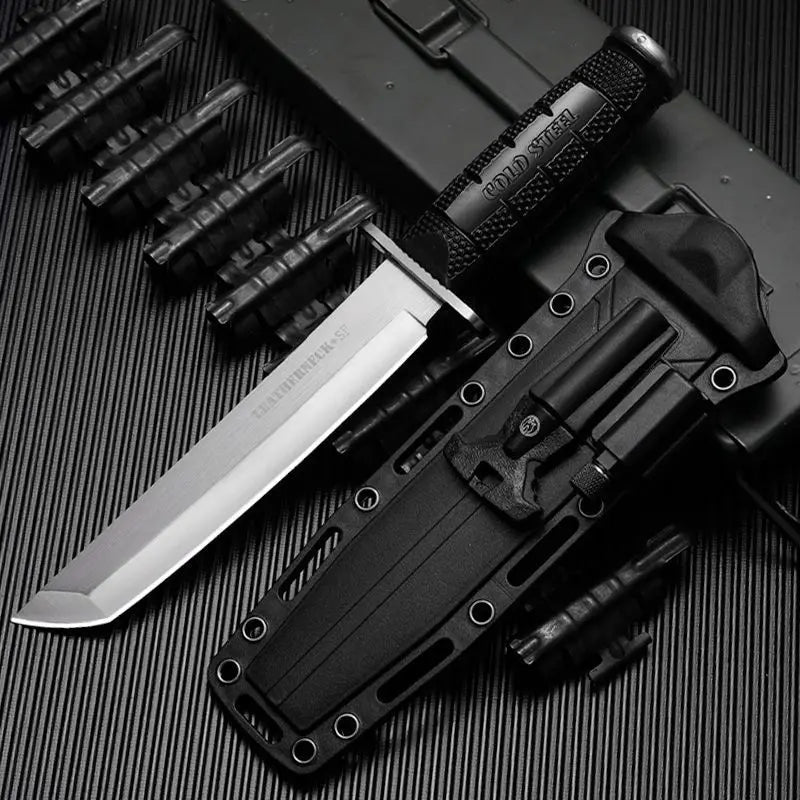 K Sheath Outdoor Straight Knife Camping Style Portable Fishing Straight Knife Fruit Knife Portable Multi-Functional Knife