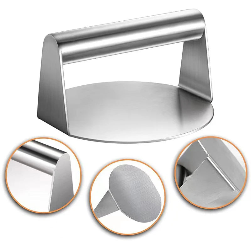 1PC Stainless Steel Smash Burger Press Hamburger Patties Meat Masher Circular Meat Press Mold For Deli Meats Kitchen Accessories