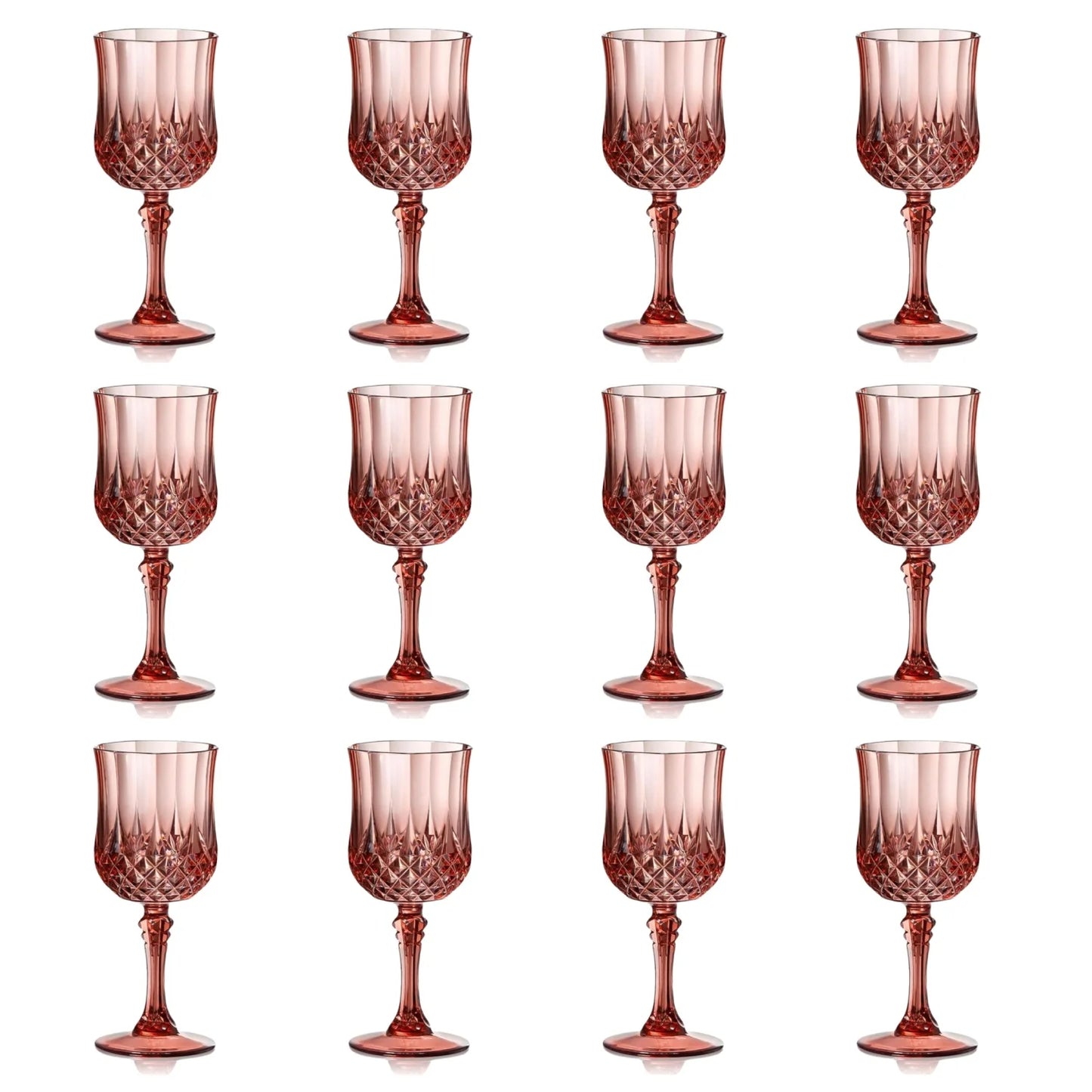 12/24 Pcs 7oz Plastic Wine Glasses Drinking Glasses Unbreakable Wedding Glassware Reusable Drinkware Champagne Flutes Goblets