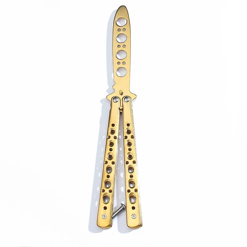Portable Butterfly Training Knife Foldable Pocket Flail Knife Uncut Blade Butterfly Comb Training Tool