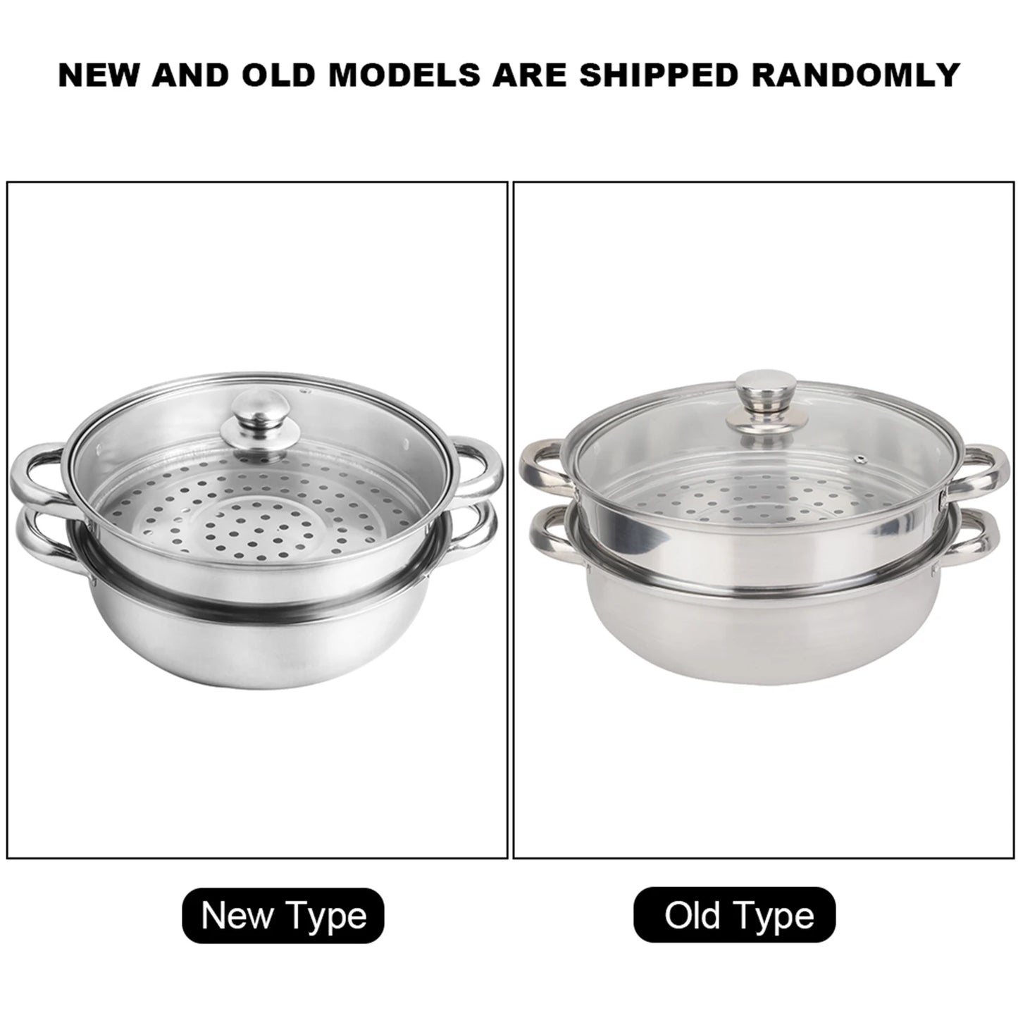 2 Layer Steamer Pot Cooker Stainless Steel Cookware 27cm Double Boiler Soup Steaming Pot for Home Kitchen Cooking