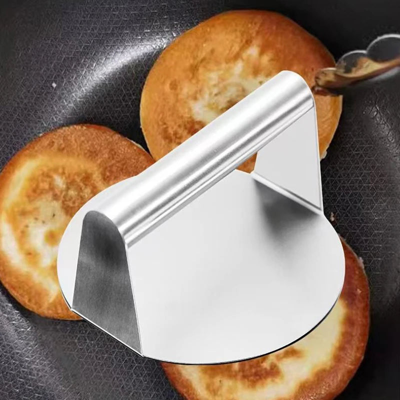 1PC Stainless Steel Smash Burger Press Hamburger Patties Meat Masher Circular Meat Press Mold For Deli Meats Kitchen Accessories