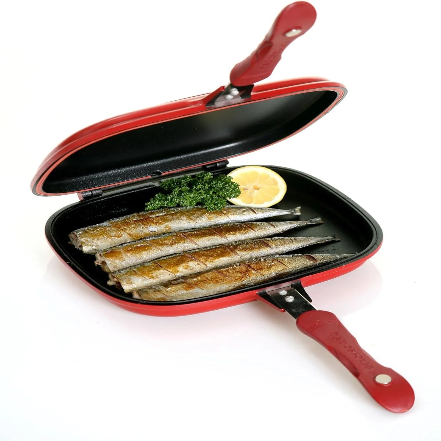 Innovative Multi Purpose Double Pan in Red - Versatile Cooking Tool for Delicious Meals