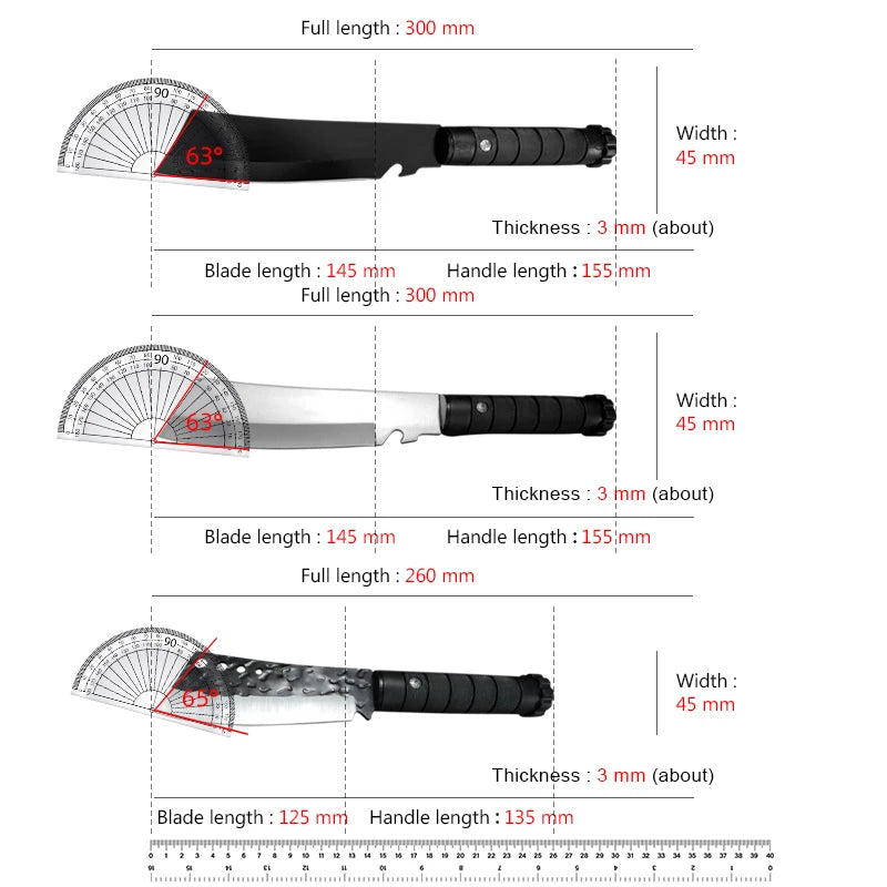 Handmade Forged Butcher Boning Knife Stainless Steel Kitchen Knife Meat Cleaver Fruit Cutting Knife Plastic Handle Cooking Tools