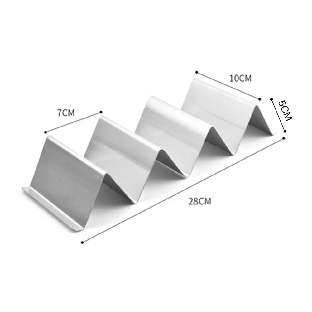 Stainless Steel Taco Holder Kitchen Taco Stand Reversible Holds 3 or 2 Tortillas Stackable Rack Triangular Taco Grill Mold