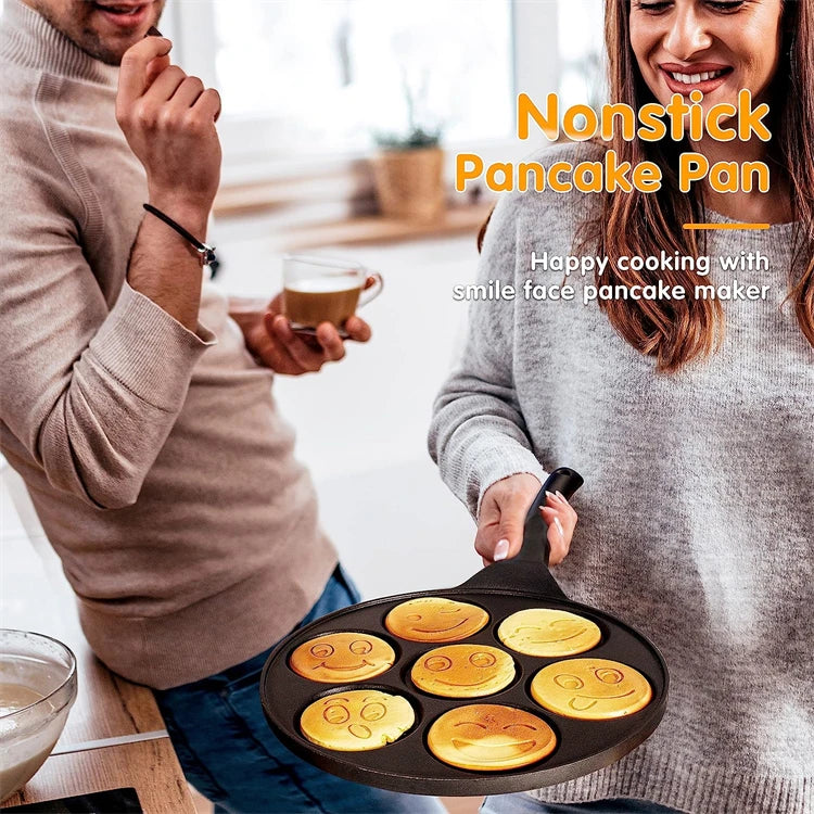 LMETJMA Smiley Face Pancake Pan 100% Non-stick