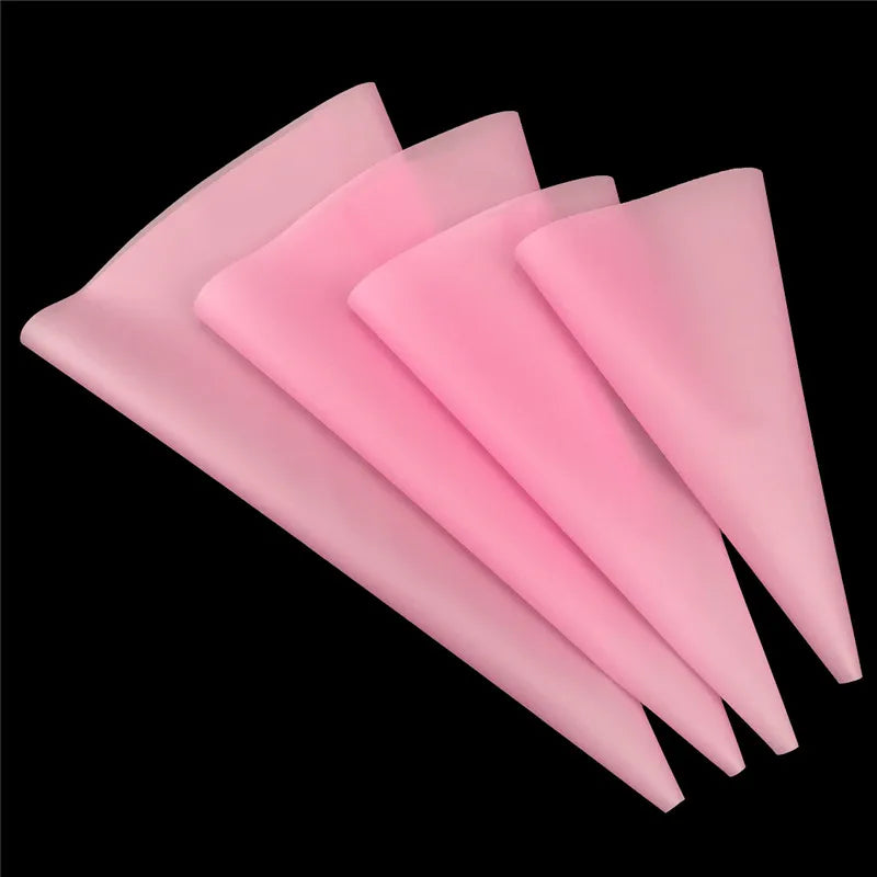 4PCS Confectionery Bag Silicone Icing Piping Cream Pastry Nozzle Bags DIY Cake Decorating Baking Tools for Russian  Tips