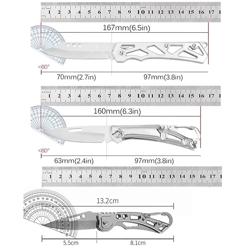 Cuchillo Plegable WXCOO de Acero Inoxidable - Multiusos y Portátil