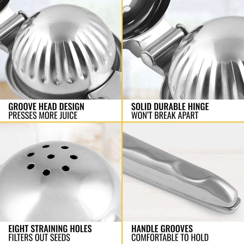 Kitchen Lemon Squeezer Stainless Steel Premium Quality Heavy Duty Solid Metal Squeezer Bowl Large Manual Citrus Press Juicer