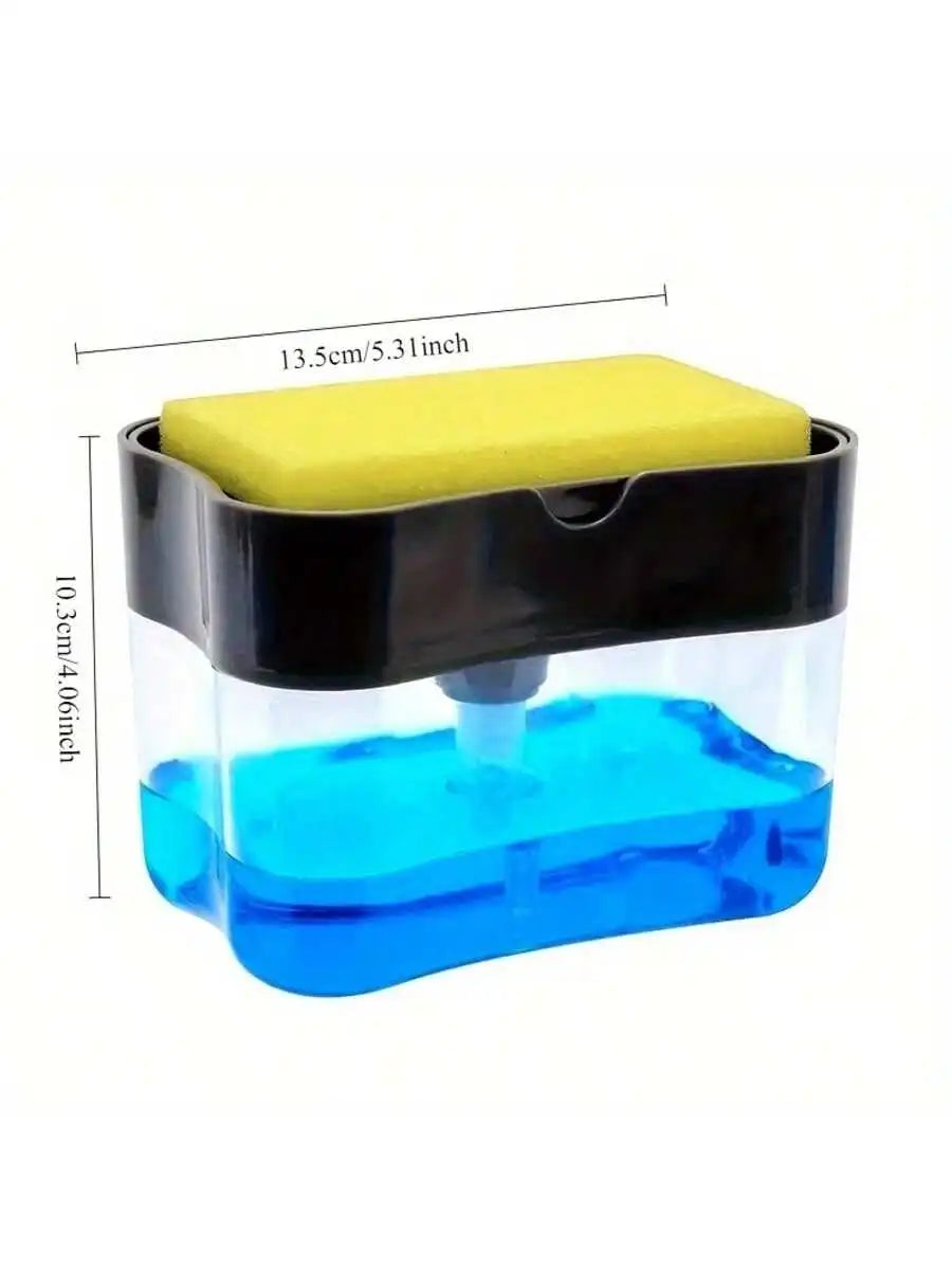 Automatic Soap Dispensing Dishwashing Pot Brush – Press Clean Kitchen Brush with Liquid Filling Box & Cleaning Cloth