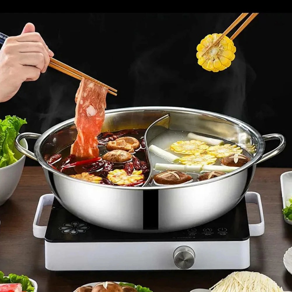 Cookware Hot Pot Ruled Compatible Double-flavor Hot Pot Cooking Erwei Hot Pot