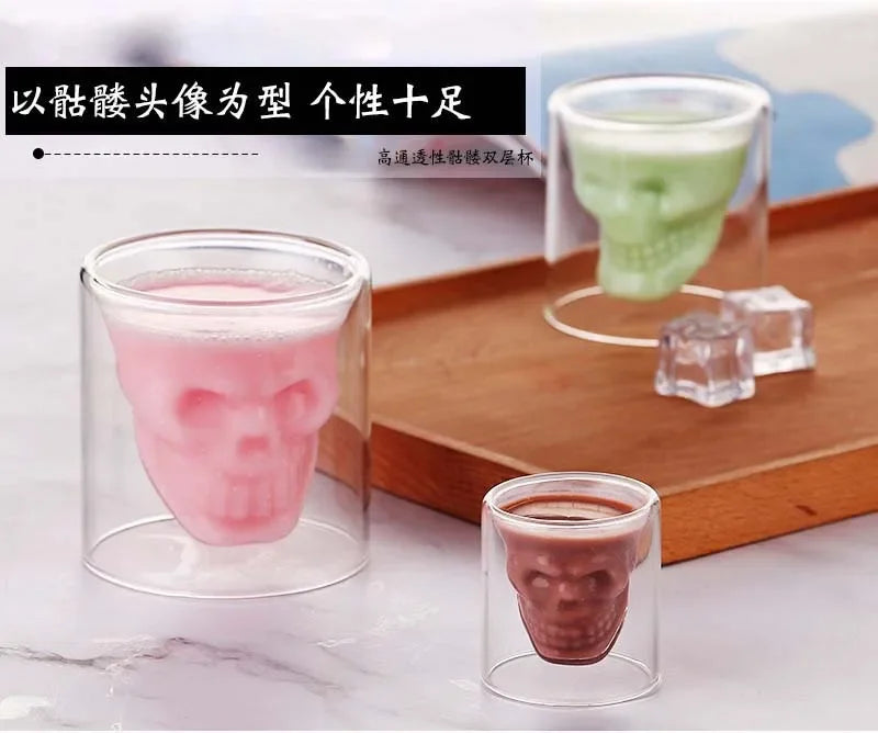 Lead Free Glass Creative Skull Cup Capacity Beer Cups Tea Mug Cocktail Wine Heat Resistant Coffee Mugs For Gift Wholesale