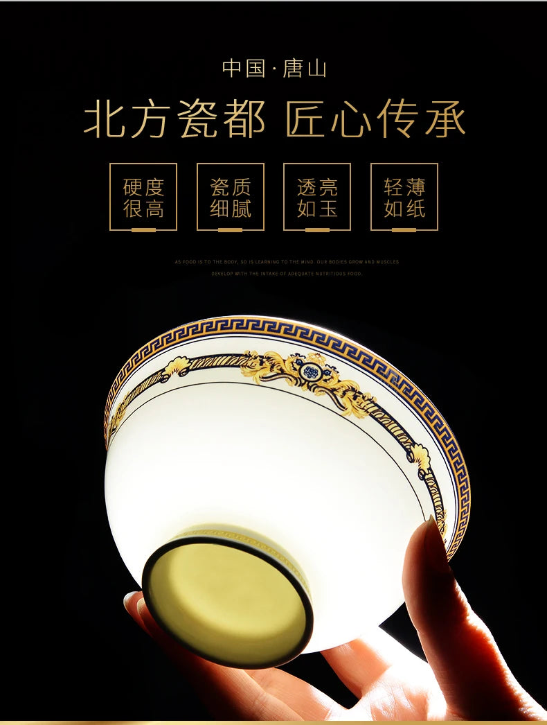 Gold Bone China Dinnerware Sets Ceramics Kitchen Gift Luxury Christmas Dinner Sets Wedding Party Vajillas Ceramica Dishes