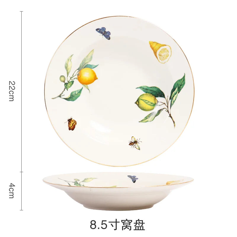 European style ceramic steak plate Western cuisine plate internet famous dining plate Nordic creative breakfast plate tableware