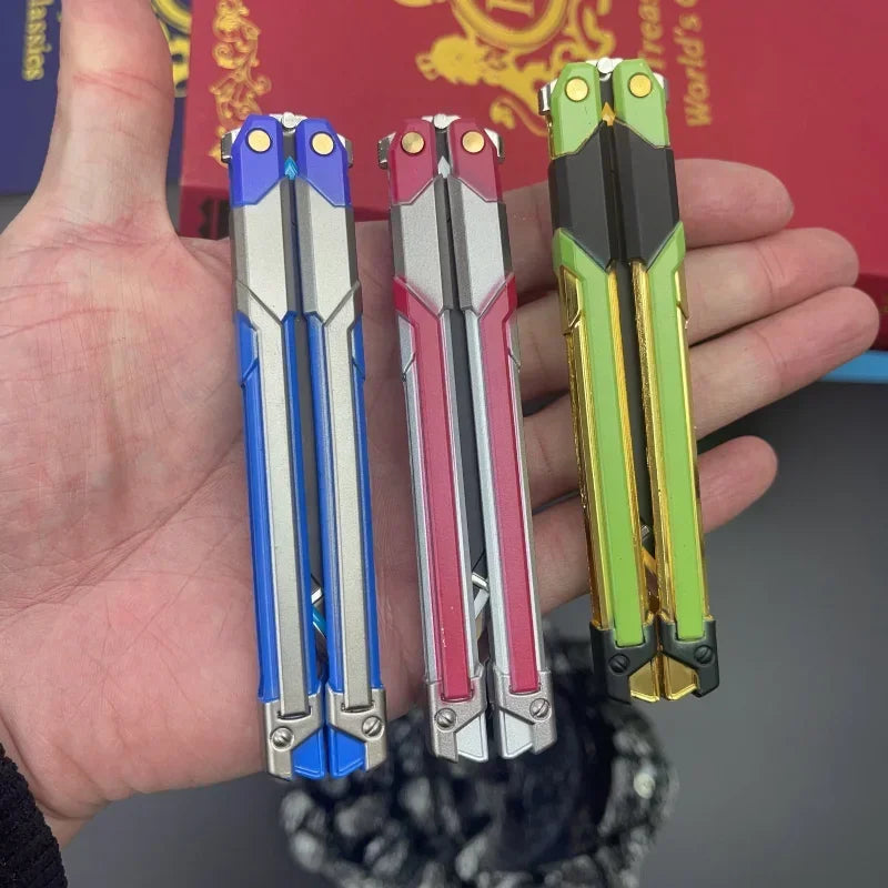 Hot Valorant Game Merch Craft Toy, 20 Cm (7.8 Inches), Foldable RGX Butterfly Knife, Zinc Alloy Metal, Comes with Sheath