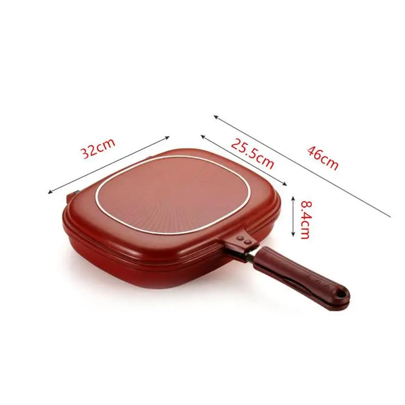 32Cm Double Sided Frying Pan Non-Stick Barbecue Tool Cookware Grill Frying Pan Injection Molding Home Cooking Kitchen Supplies
