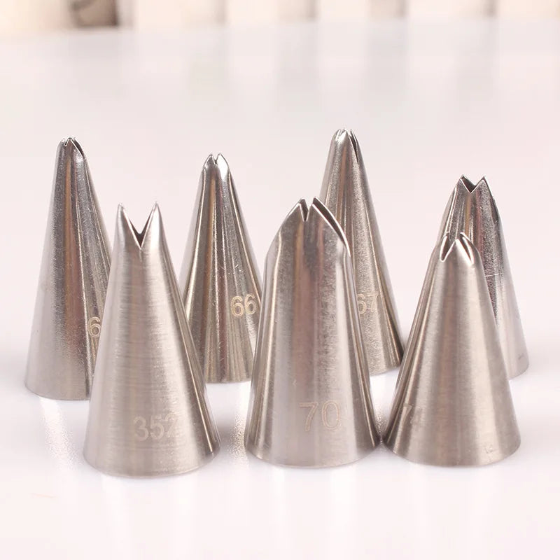 7Pcs Leaves Cream Tips Stainless Steel Icing Piping Nozzles Cake Cream Decorating Cupcake Pastry Kitchen Tools Lot Leaf