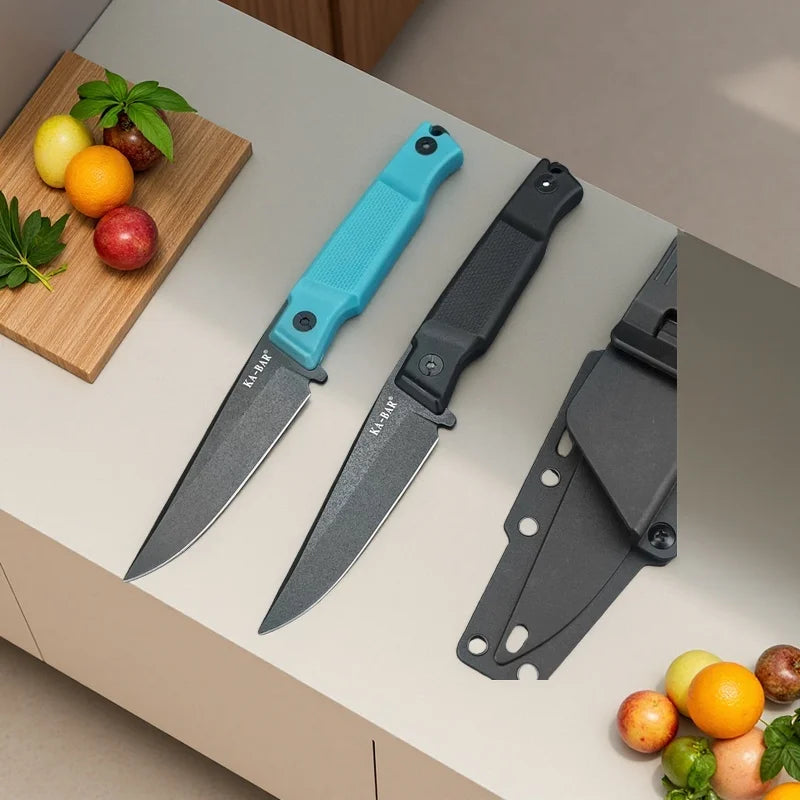 KB 5500 Straight Knife Nylon Fiber Handle 9Cr13Mov Blade High-quality Sharp Cutting Multi-functional Knife for Family Gatherings