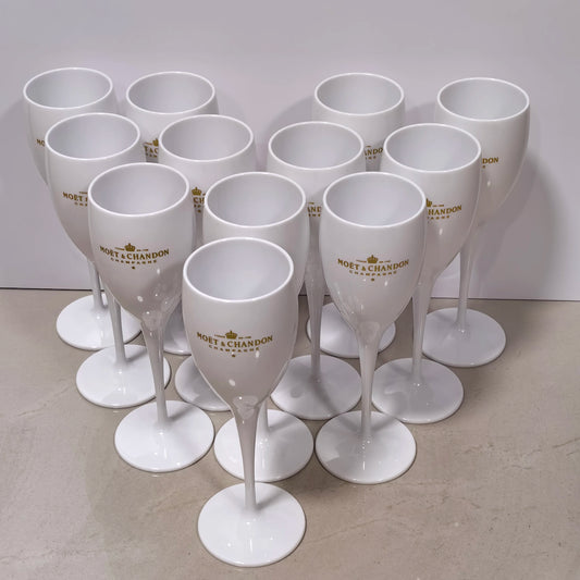 12pcs, flute plastic champagne glasses, wine goblets, white drinking glasses, suitable for bars, clubs, restaurants, home, parti