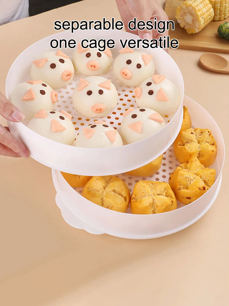 1PC Double Microwave Oven Special Steamer Box Multi-Function Hot Steamed Bun Large CapacityTray Household Heating Appliance