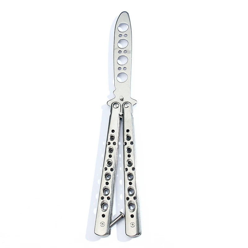 Portable Butterfly Training Knife Foldable Pocket Flail Knife Uncut Blade Butterfly Comb Training Tool