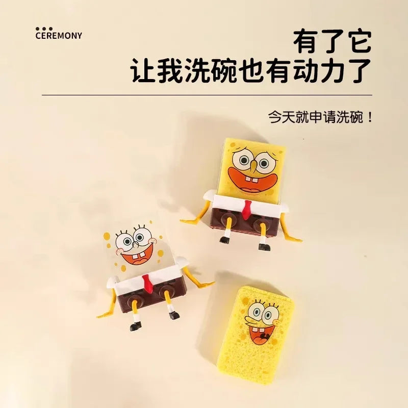 Anime Dish Washing Brush Sponge Kitchen Supplies Drain Rack Cleaning Dishes Brushes Reusable Scrub Scouring Pad Gift