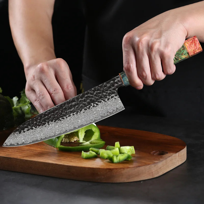 Acero Damasco Cheftronics: ¡El Cuchillo Definitivo! - 8 inch