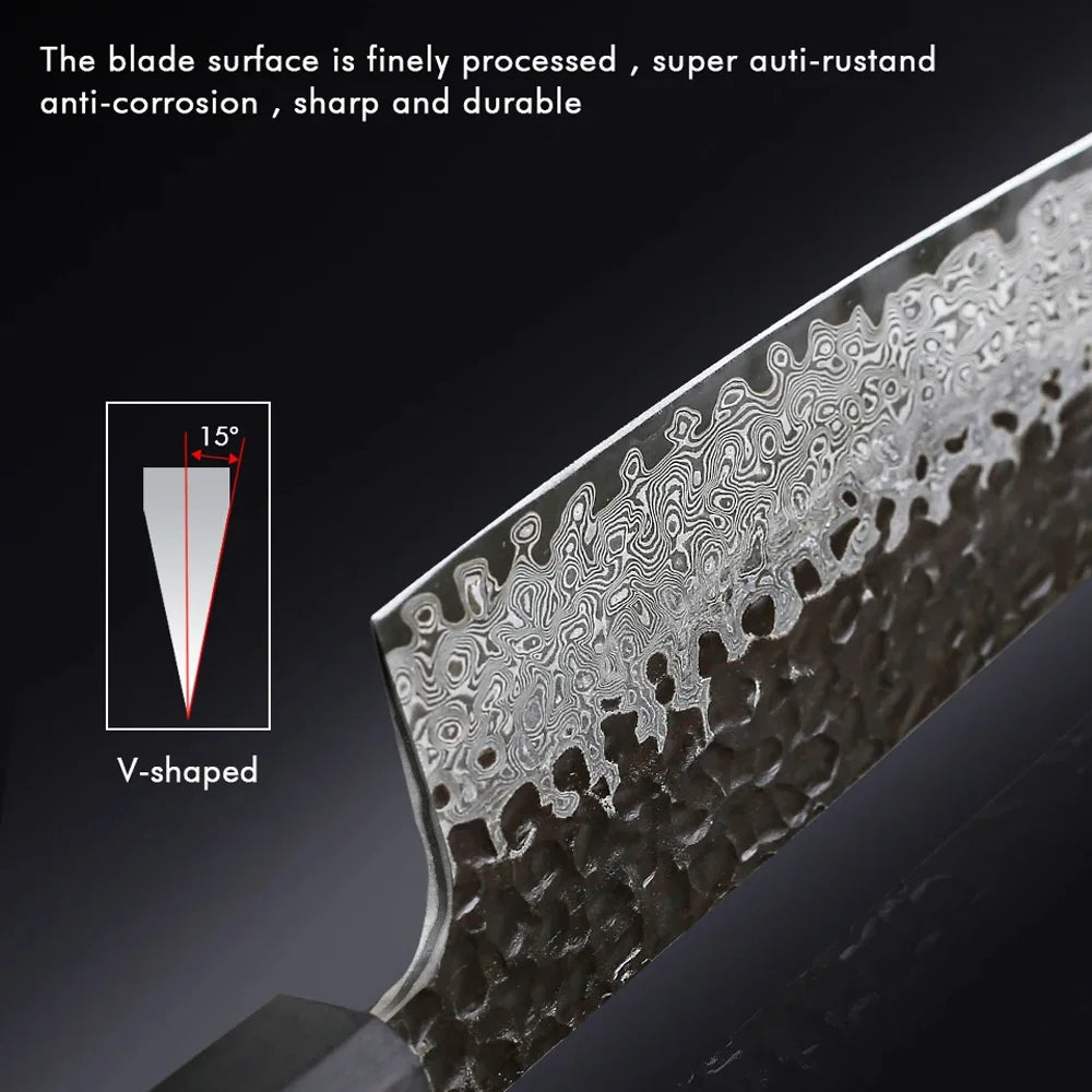 Acero Damasco Cheftronics: ¡El Cuchillo Definitivo! - 8 inch