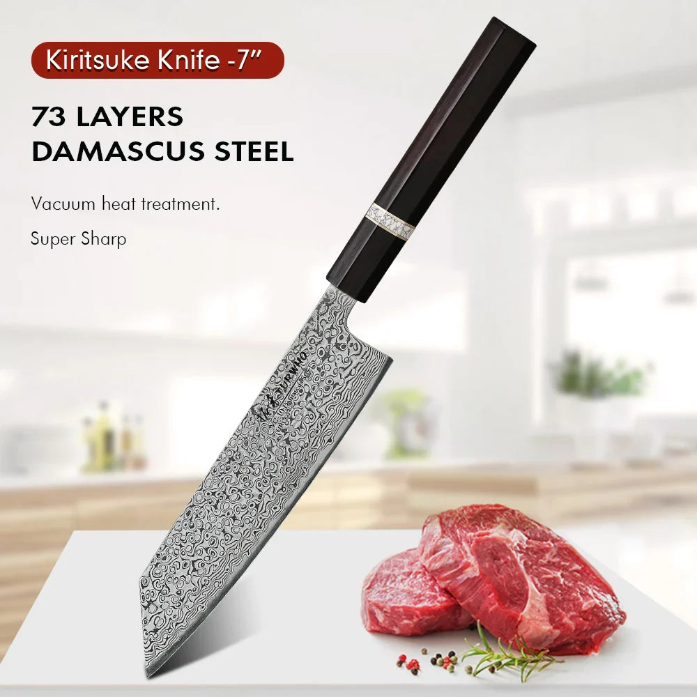 ¡Acero Damasco! Cuchillo Chef Cheftronics - Kiritsug Knife / 7 inch