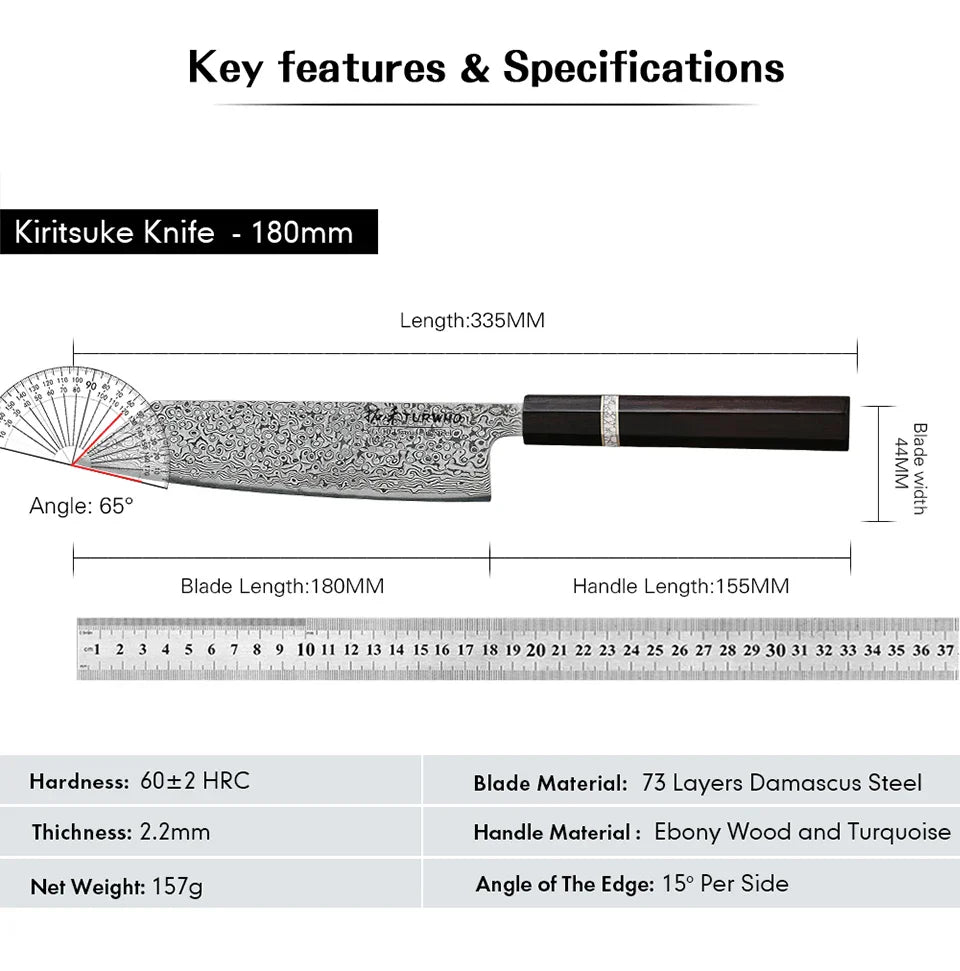¡Acero Damasco! Cuchillo Chef Cheftronics - Kiritsug Knife / 7 inch