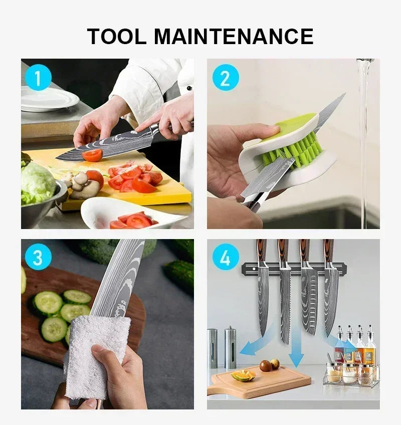 Acero Damasco: ¡Cuchillos Cheftronics para Cocina Inteligente!