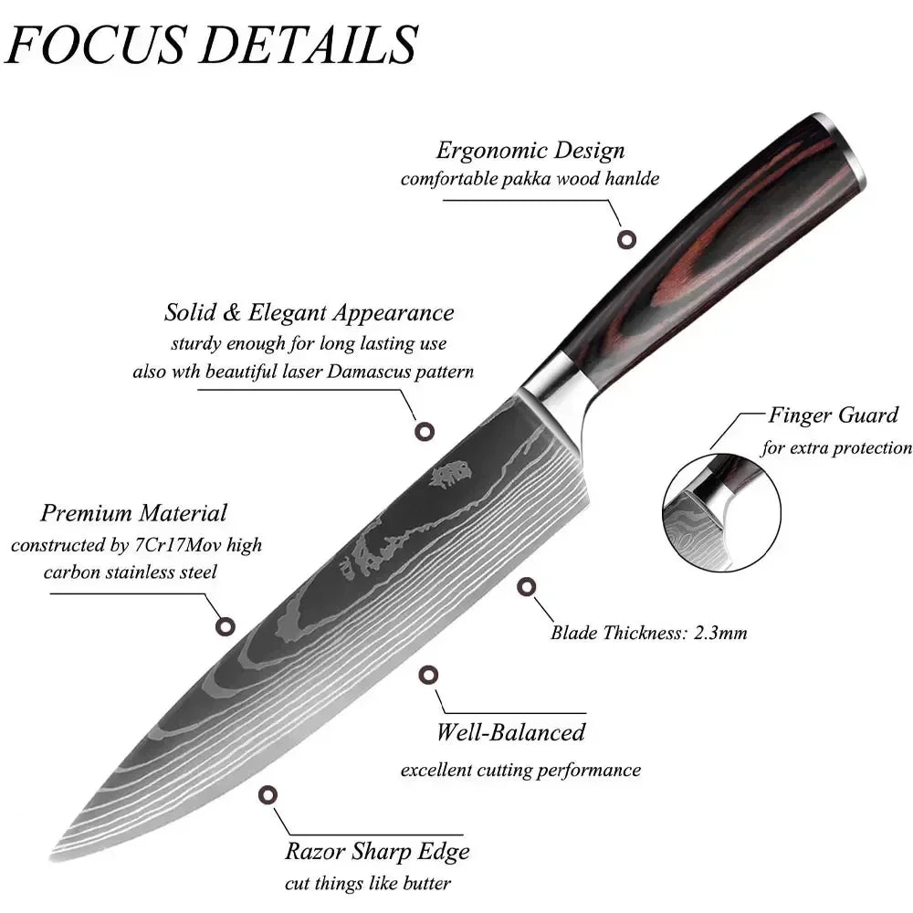 Acero Damasco: ¡Cuchillos Cheftronics para Cocina Inteligente!