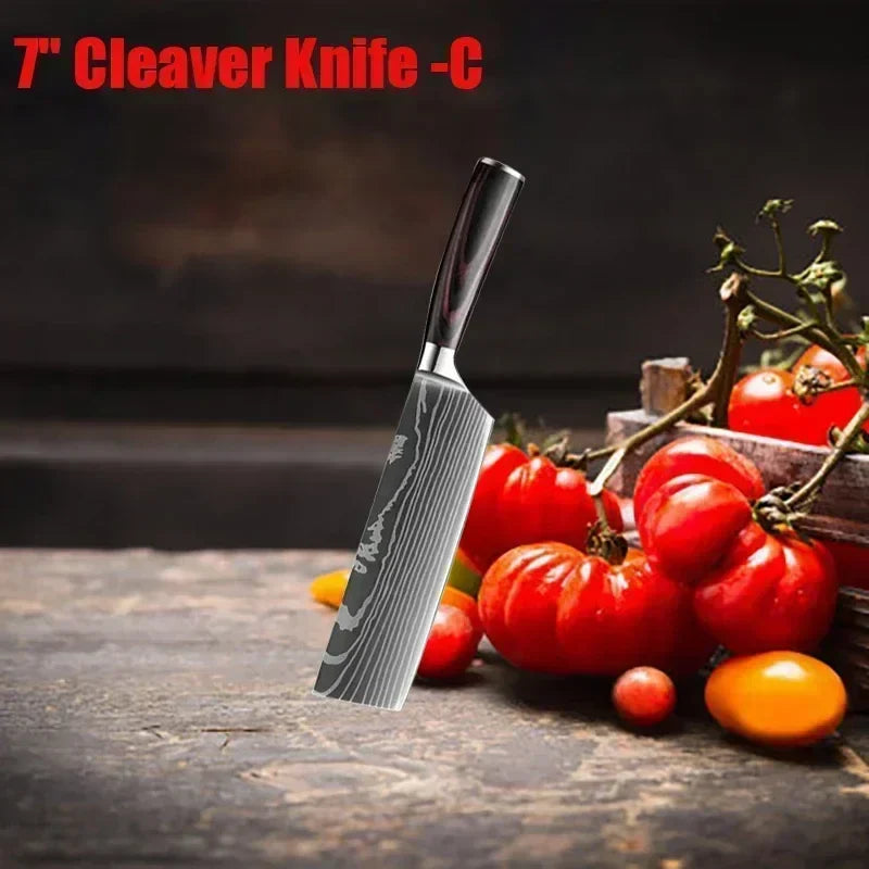 Acero Damasco: ¡Cuchillos Cheftronics para Cocina Inteligente! - 7inch kitchen knife