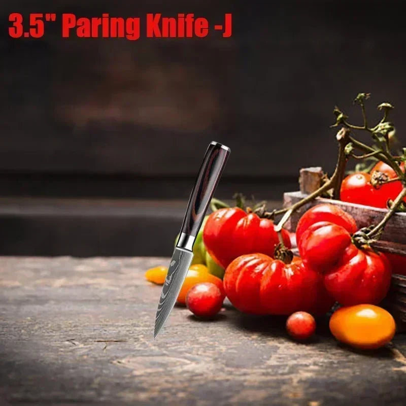 Acero Damasco: ¡Cuchillos Cheftronics para Cocina Inteligente! - 3.5inch paring knife