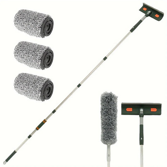 ¡Alcanza la Limpieza Perfecta con Nuestro Extendable Splicing Cleaning Tool! - Green-206CM - Window & Floor Cleaning