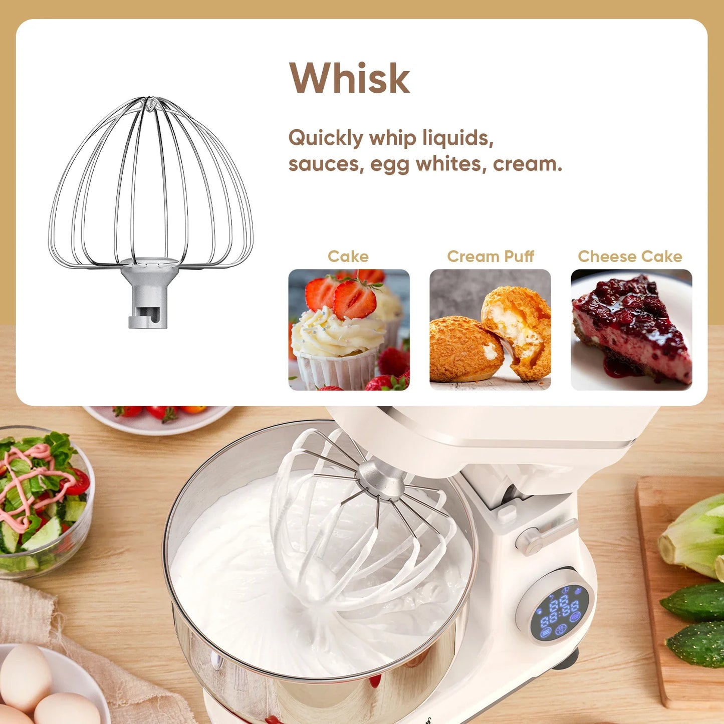 Batidoras BM602E: ¡Acero Inoxidable y Gancho Amasador Increíbles! - Kitchen Food Stand Mixer