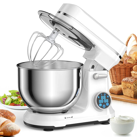 Batidoras BM602E: ¡Acero Inoxidable y Gancho Amasador Increíbles! - White / EU / france - Kitchen Food Stand Mixer