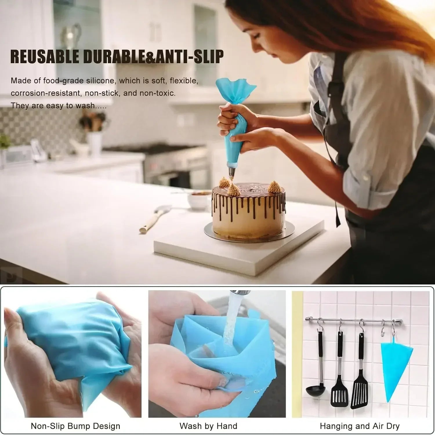 ¡Bolsas de Pastelería para Decoración de Pasteles Increíbles! - SKY BLUE - Cake Decorating Set